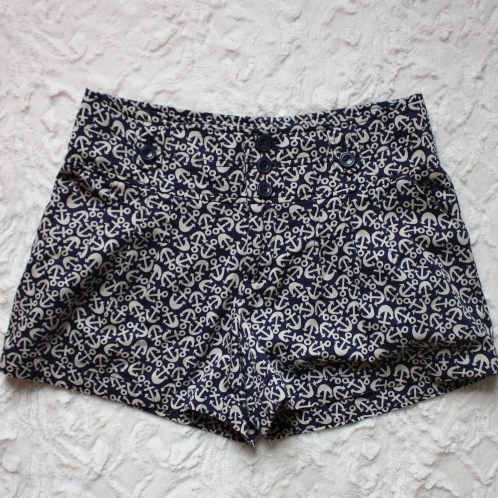 Anthropologie Hei Hei Nautical Anchor Shorts